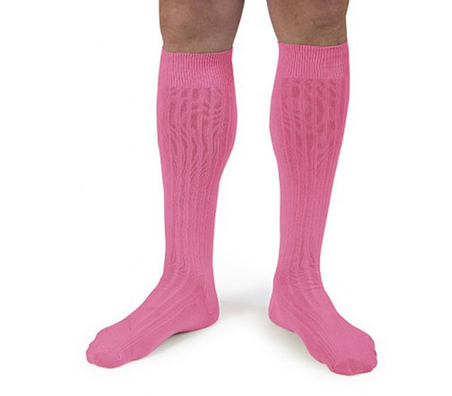 Girls Collégien | Collegien - Cho7 Hautes Pink Knee High Socks On Labotte