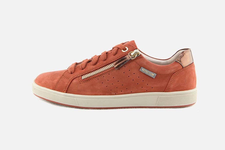 Women Mephisto | Mephisto - Nikita Rust Sneakers On Labotte
