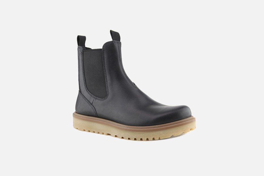 Women Ecco | Ecco - Staker Chelsea Black Ankle Boots On Labotte