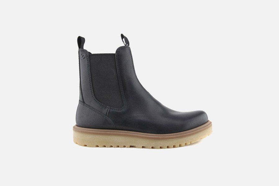 Women Ecco | Ecco - Staker Chelsea Black Ankle Boots On Labotte