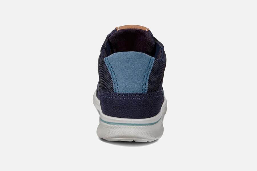 Boys Ecco | Ecco - First Step Navy Blue Lace-Up Boots On Labotte
