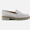Women Brunate | Brunate - Badge Blanc Loafers On Labotte
