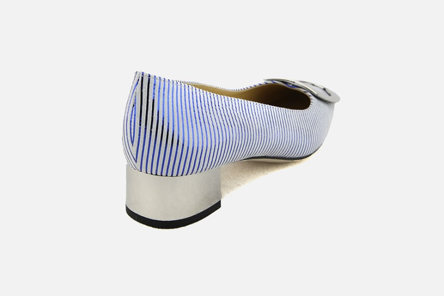 Women Brunate | Brunate - Beguine Bleu Argent Pumps On Labotte