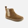Girls Shoo Pom | Shoo Pom - Play Chelsea Dark Camel Gold Ankle Boots On Labotte