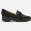Women Brunate | Brunate - Bergeronnette Noir Gris Loafers On Labotte
