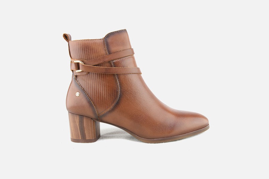Women Pikolinos | Pikolinos - Calafat Buckle Cuero Ankle Boots On Labotte