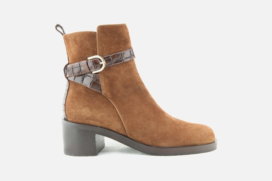 Women Zocal | Zocal - Zokk Tabacco Ankle Boots On Labotte