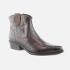 Women Felmini | Felmini - Laredo Boots Croco Brown Ankle Boots On Labotte