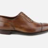 Men Crockett & Jones | Crockett & Jones - Egerton Tan Antique Oxfords On Labotte