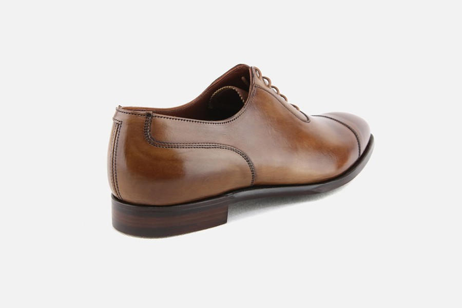 Men Crockett & Jones | Crockett & Jones - Egerton Tan Antique Oxfords On Labotte
