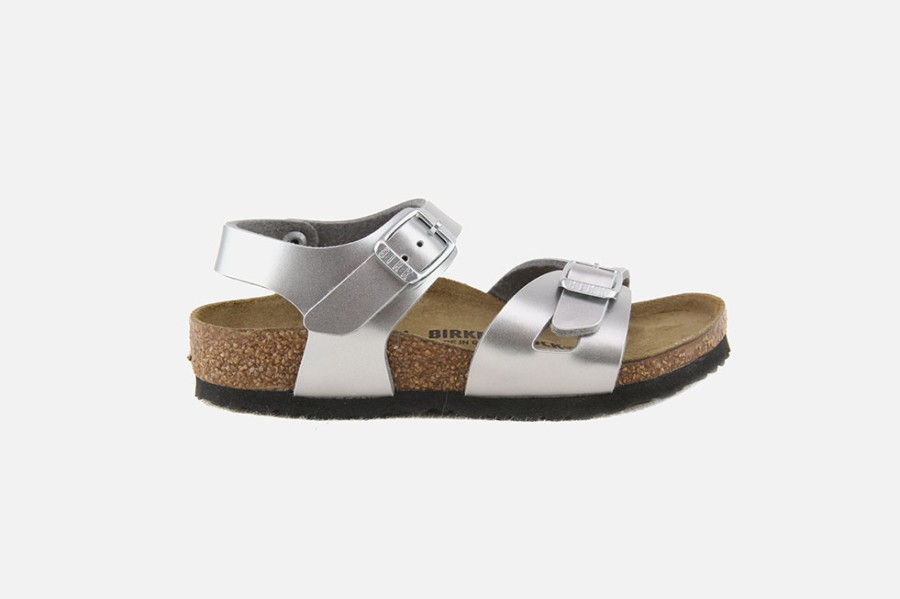Girls Birkenstock | Birkenstock - Rio Silver Sandals On Labotte