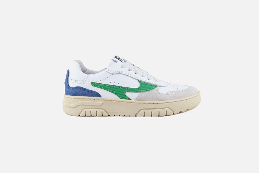 Boys Romagnoli | Romagnoli - Mandrake Blanc Vert Lace-Up Shoes On Labotte