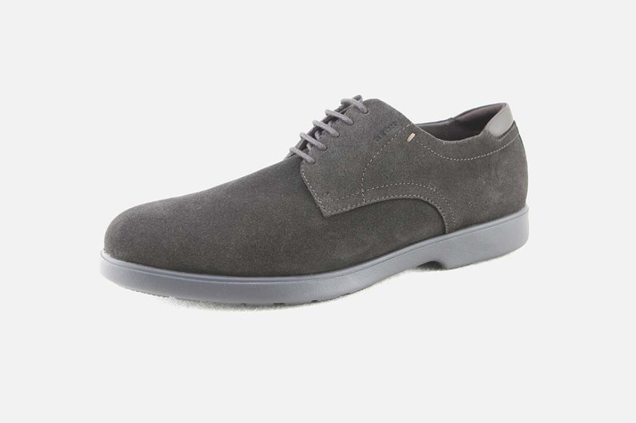 Men Geox | Geox - Spherica Ec11 Lace Dark Brown Derbies On Labotte