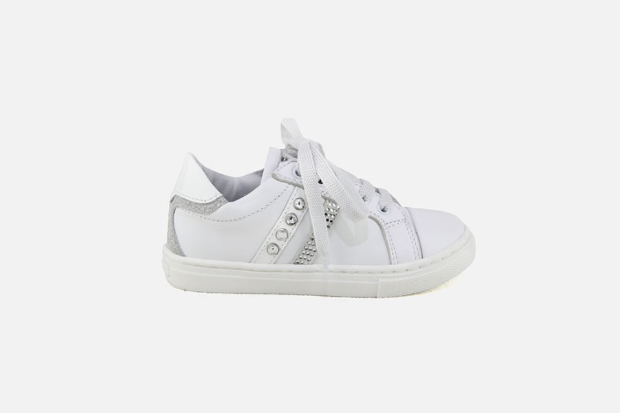 Girls Romagnoli | Romagnoli - Origami Blanc Lace-Up Shoes On Labotte