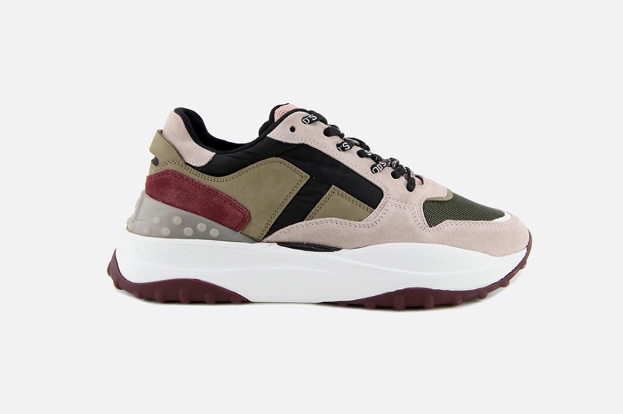Women Tod's | Tod'S - Sportivo 45 Blush Noir Kaki Sneakers On Labotte
