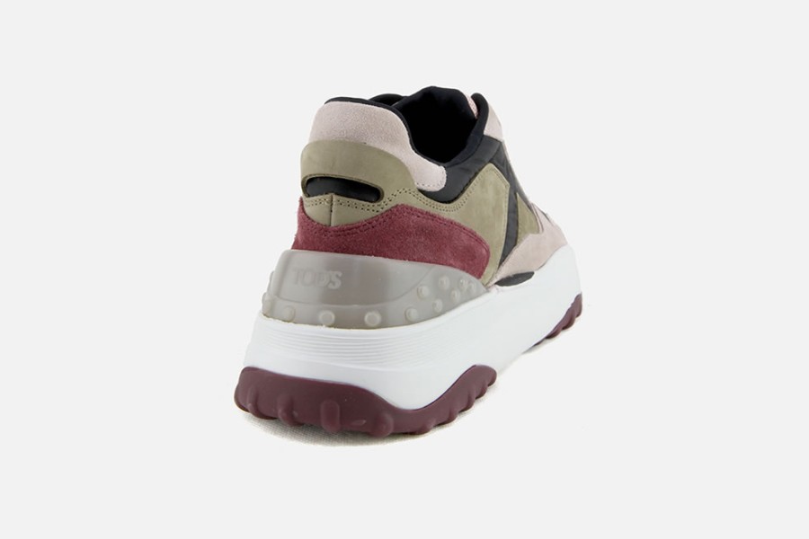 Women Tod's | Tod'S - Sportivo 45 Blush Noir Kaki Sneakers On Labotte