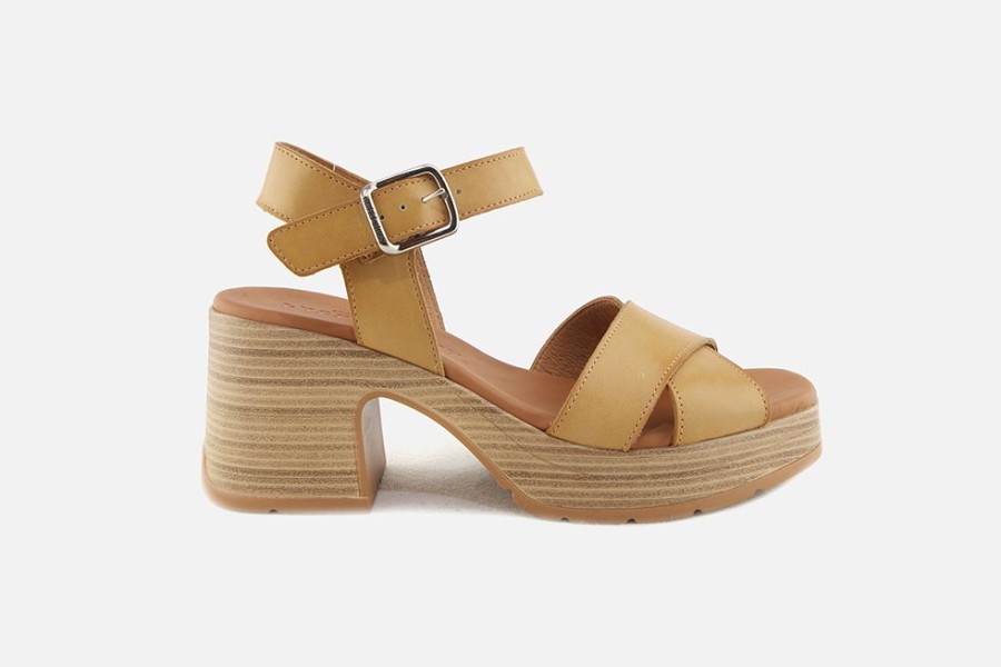 Women Paula Urban | Paula Urban - Norah Camel Sandals On Labotte