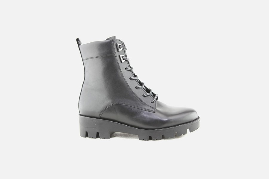 Women Gabor | Gabor - Harrison Noir Lace-Up Boots On Labotte