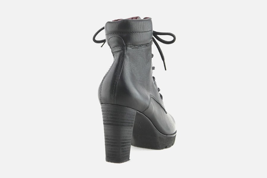 Women Paul Green | Paul Green - Parsifal Black Lace-Up Boots On Labotte