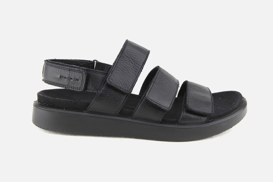 Women Ecco | Ecco - Flow Straps Black Sandals On Labotte