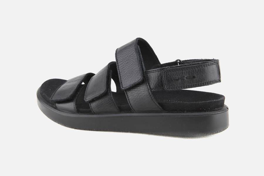 Women Ecco | Ecco - Flow Straps Black Sandals On Labotte