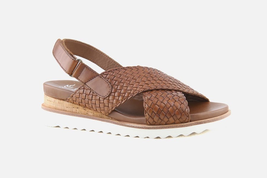Women Ara | Ara - Valencia Sandale Cognac Sandals On Labotte