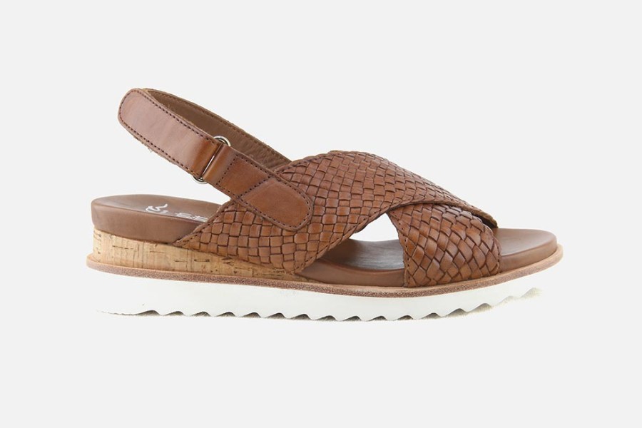 Women Ara | Ara - Valencia Sandale Cognac Sandals On Labotte