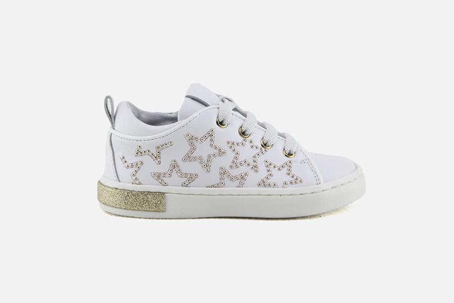 Girls Romagnoli | Romagnoli - Anouchka Blanc Lace-Up Shoes On Labotte
