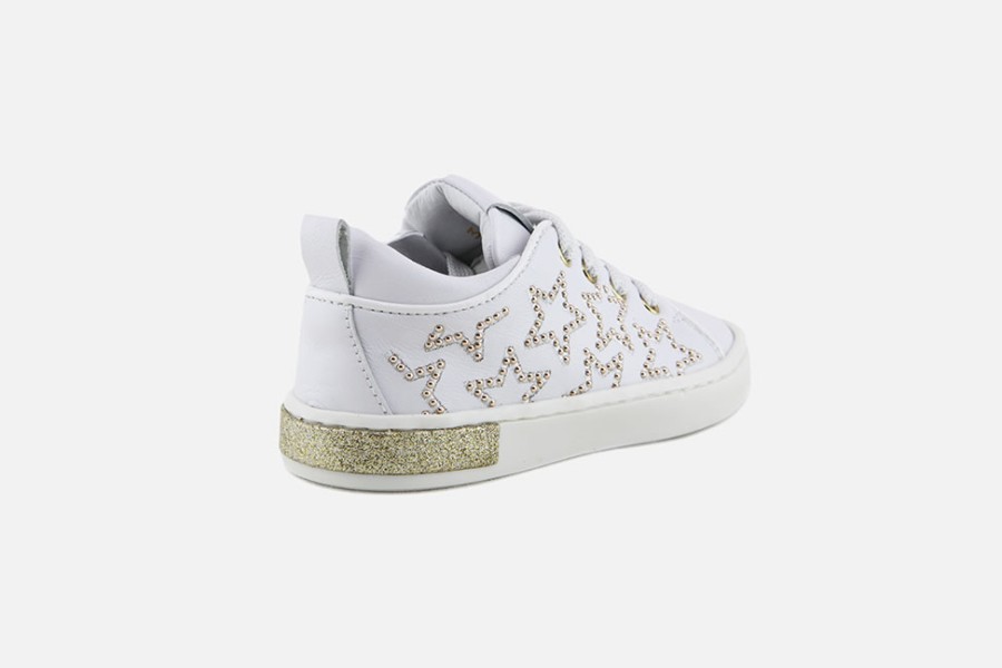 Girls Romagnoli | Romagnoli - Anouchka Blanc Lace-Up Shoes On Labotte