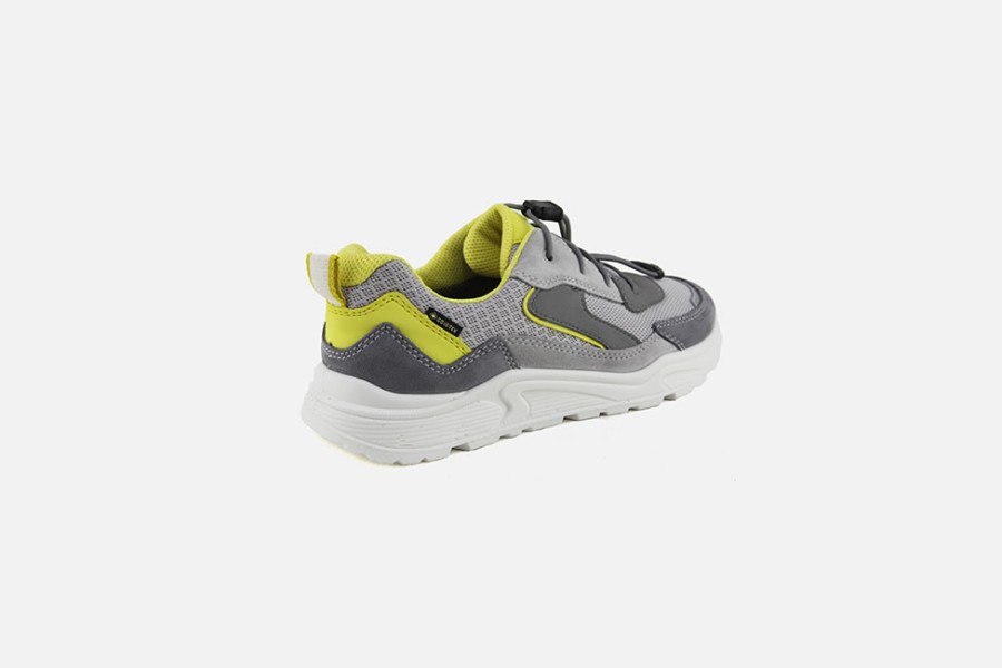 Boys Superfit | Superfit - Thunder 2 Grey Yellow Lace-Up Shoes On Labotte
