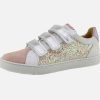 Girls Pom d'Api | Pom D'Api - Top Lo Easy Rose Glitter Velcro Shoes On Labotte