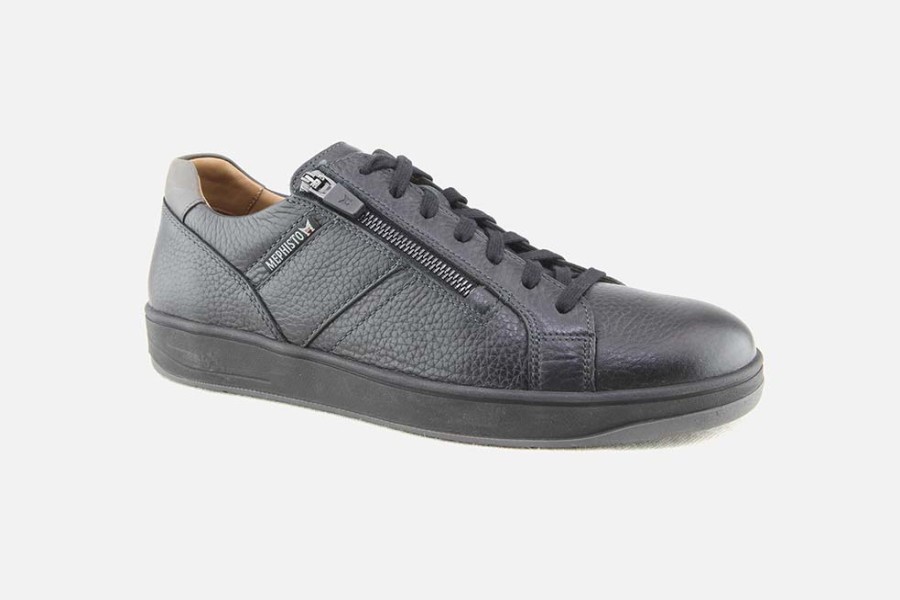 Men Mephisto | Mephisto - Henrik Zip Noir Sneakers On Labotte