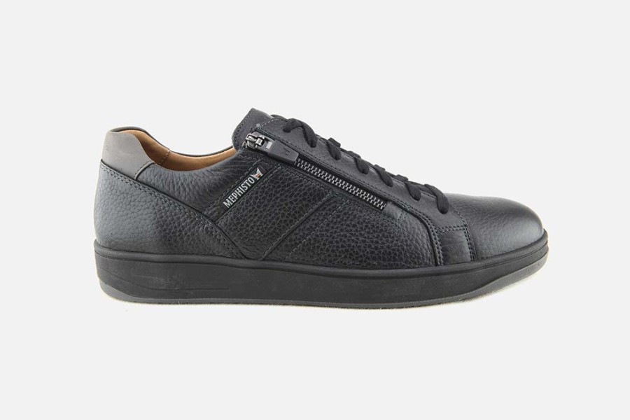 Men Mephisto | Mephisto - Henrik Zip Noir Sneakers On Labotte