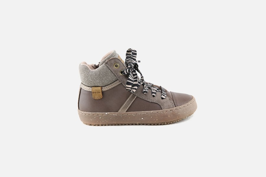 Girls Geox | Geox - Kalispera Wwf Smoke Lace-Up Boots On Labotte