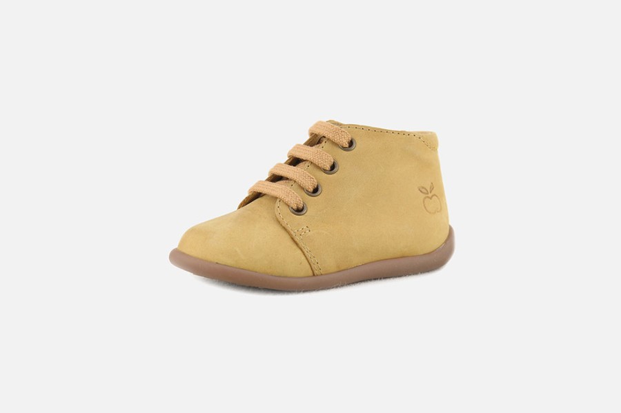 Girls Pom d'Api | Pom D'Api - Stand Up Ocra Lace-Up Boots On Labotte