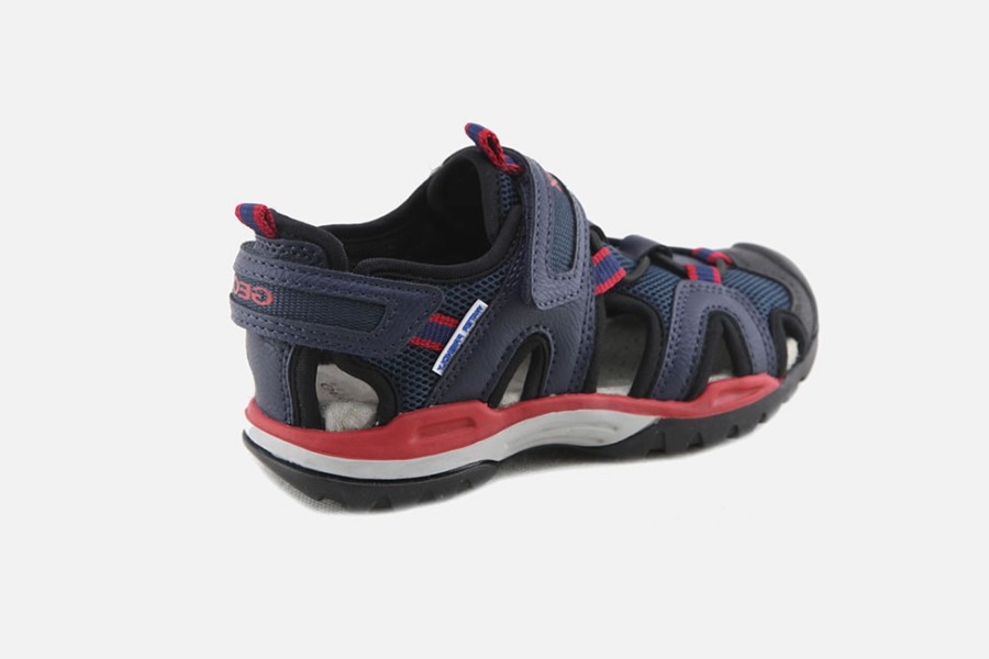 Boys Geox | Geox - Borealis Blue Red Sandals On Labotte