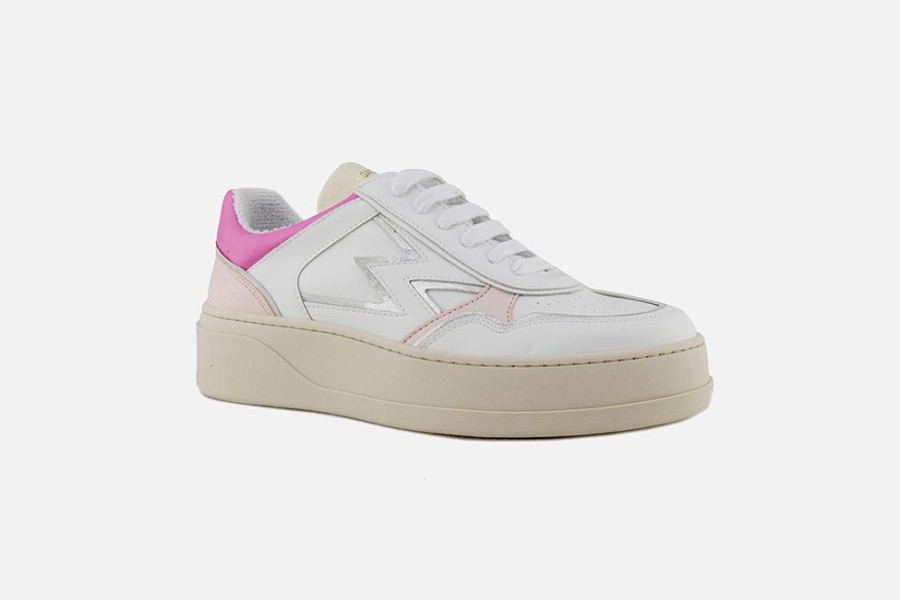 Women Moa Concept | Moa Concept - Master Twiggy White Pink Sneakers On Labotte