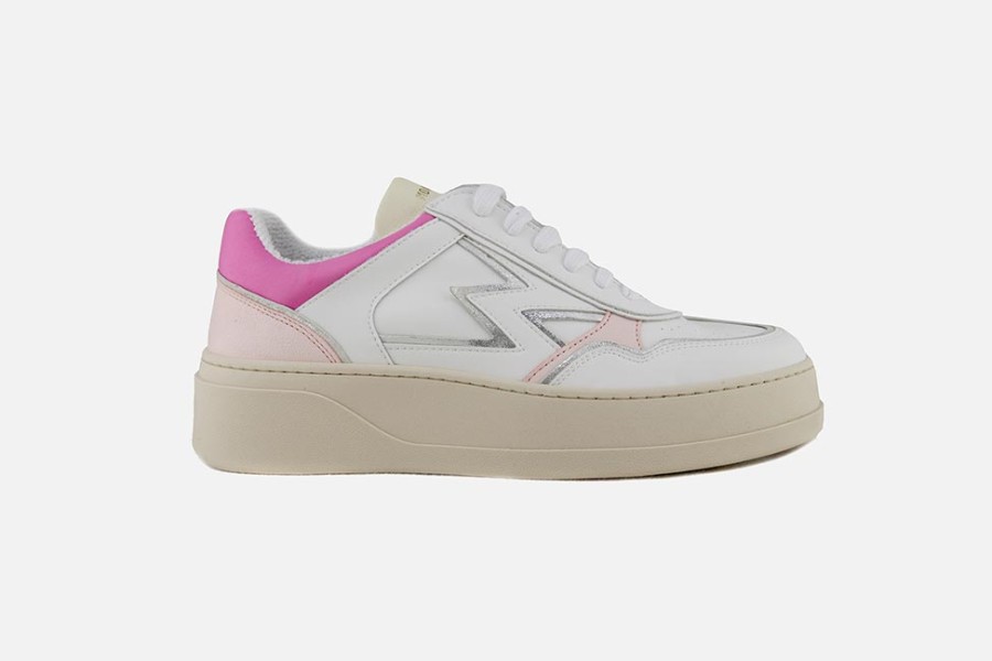Women Moa Concept | Moa Concept - Master Twiggy White Pink Sneakers On Labotte