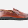 Men Fabi | Fabi - Fabi Moc Terracotta Loafers On Labotte