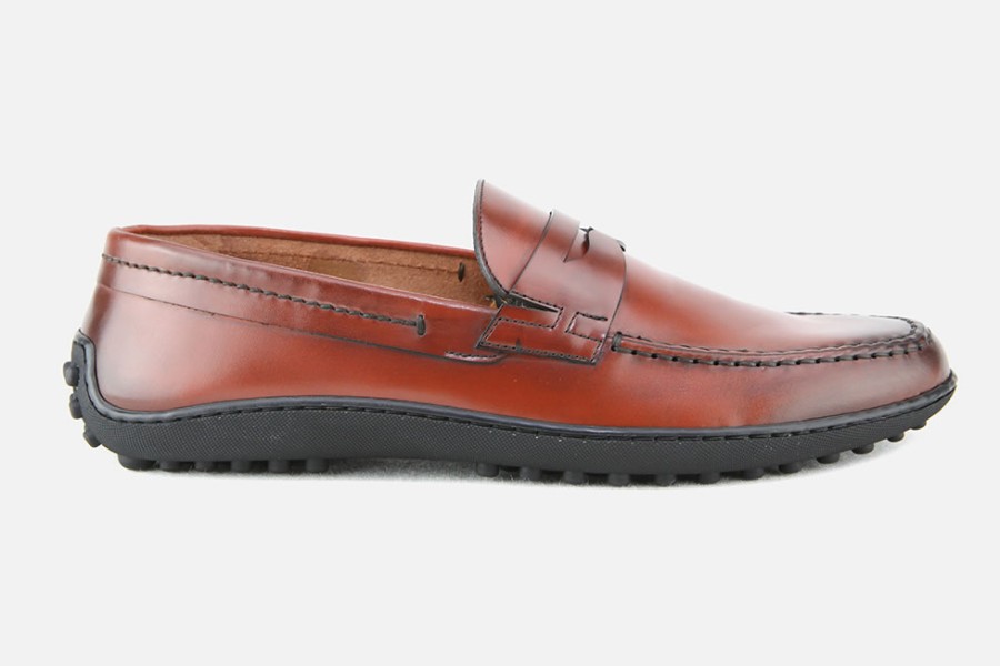 Men Fabi | Fabi - Fabi Moc Terracotta Loafers On Labotte