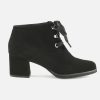 Women Brunate | Brunate - Brio Daim Noir Lace-Up Boots On Labotte