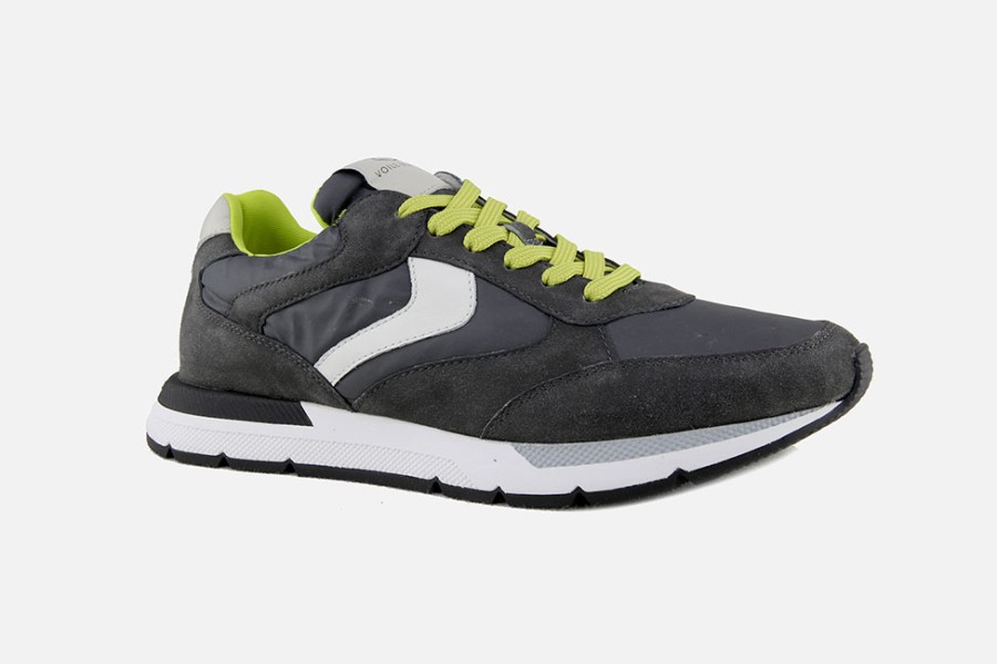 Men Voile Blanche | Voile Blanche - Storm Brushed Nylon Grey Sneakers On Labotte