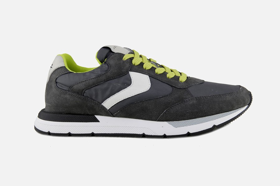 Men Voile Blanche | Voile Blanche - Storm Brushed Nylon Grey Sneakers On Labotte