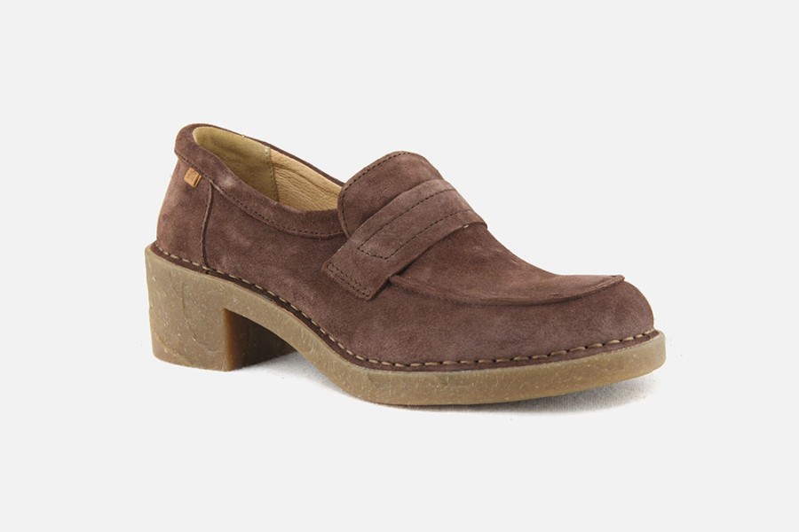 Women El Naturalista | El Naturalista - Ticino Moc Choco Loafers On Labotte