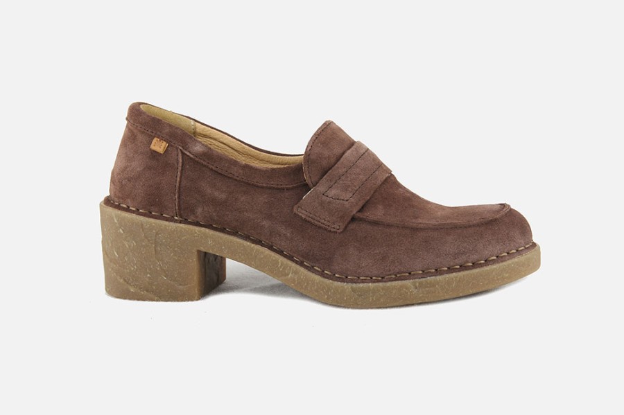 Women El Naturalista | El Naturalista - Ticino Moc Choco Loafers On Labotte