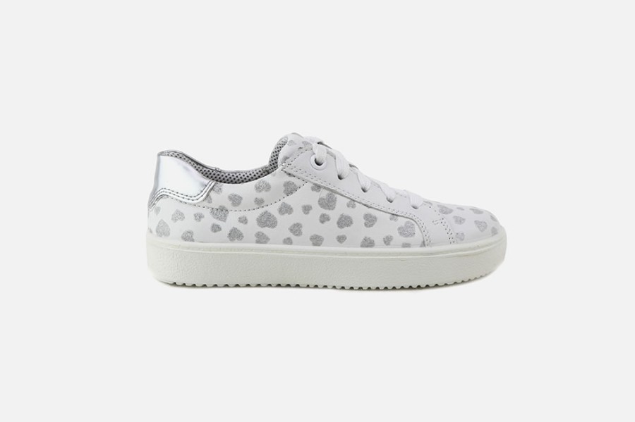 Girls Superfit | Superfit - Laura White Silver Lace-Up Shoes On Labotte