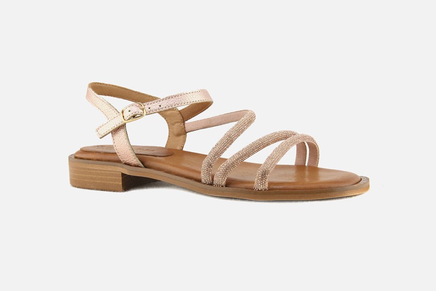 Women Le Gatte Collection | Le Gatte Collection - Pacific Blush Glitter Sandals On Labotte
