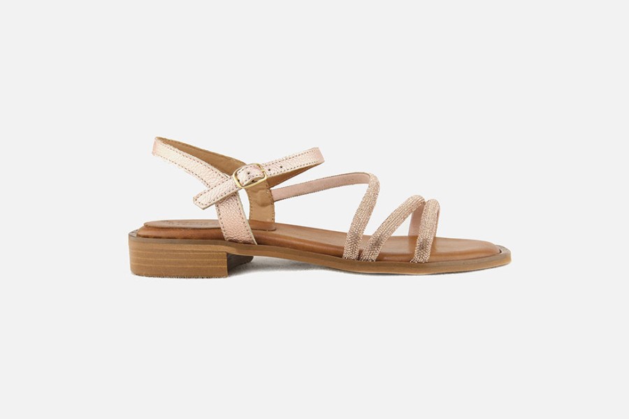 Women Le Gatte Collection | Le Gatte Collection - Pacific Blush Glitter Sandals On Labotte