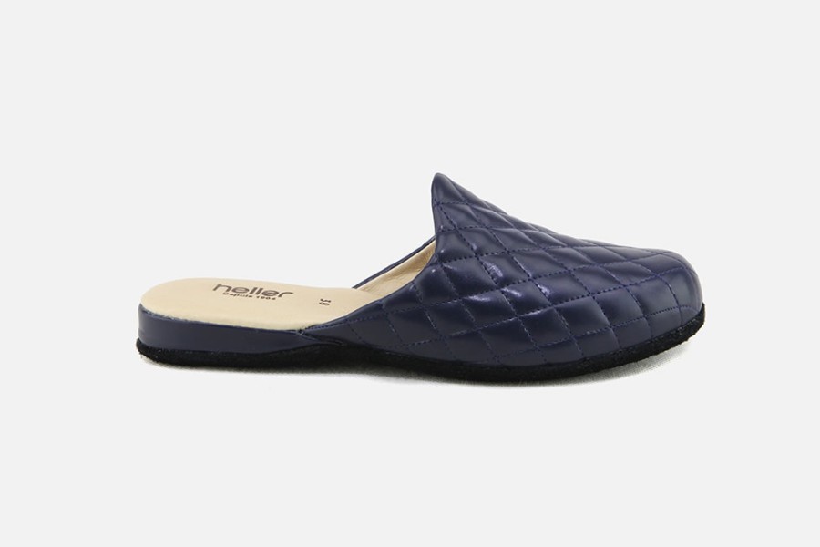 Women Heller | Heller - Voyageuse Bleu Low Slippers On Labotte