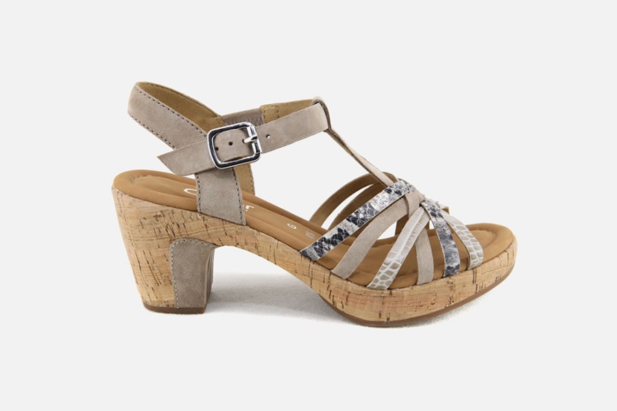 Women Gabor | Gabor - Lac Sand Multi Sandals On Labotte